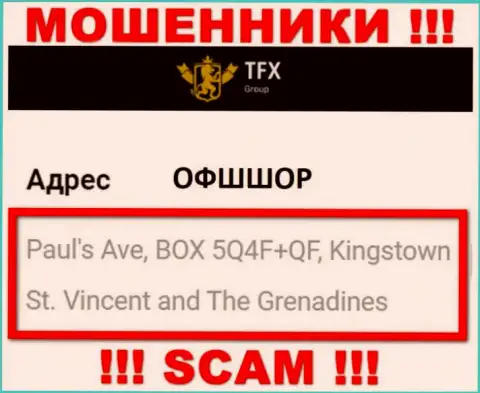 Не работайте с организацией TFX Group - указанные интернет мошенники засели в оффшоре по адресу Paul's Ave, BOX 5Q4F+QF, Kingstown, St. Vincent and The Grenadines