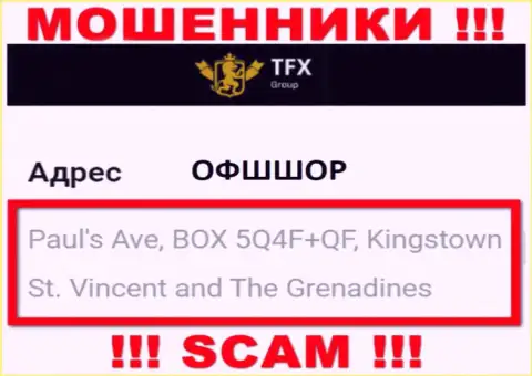 Не работайте с организацией TFX Group - указанные интернет мошенники засели в оффшоре по адресу Paul's Ave, BOX 5Q4F+QF, Kingstown, St. Vincent and The Grenadines