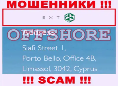 Siafi Street 1, Porto Bello, Office 4B, Limassol, 3042, Cyprus - это юридический адрес организации EXANTE, находящийся в офшорной зоне