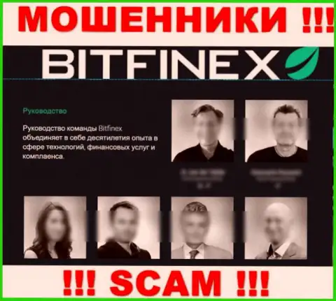 Кто конкретно руководит Bitfinex неизвестно, на информационном ресурсе мошенников размещены неправдивые сведения