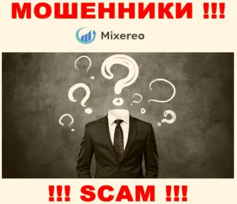Инфы о лицах, которые управляют Mixereo во всемирной интернет сети разыскать не получилось