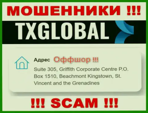 Добраться до организации TXGlobal, чтобы забрать обратно депозиты нельзя, они расположены в оффшоре: Suite 305, Griffith Corporate Centre P.O. Box 1510, Beachmont Kingstown, St. Vincent and the Grenadines