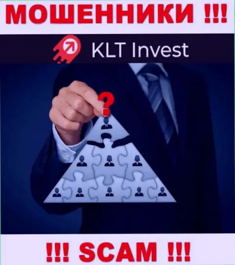 Нет ни малейшей возможности разузнать, кто же является руководством конторы KLT Invest - это однозначно мошенники
