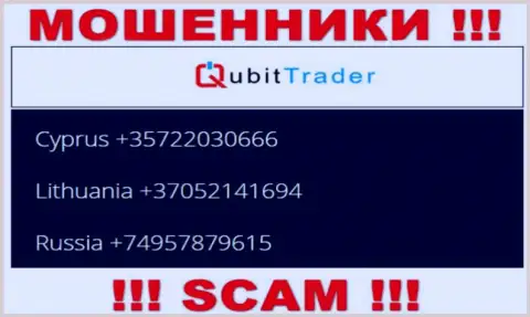 В запасе у аферистов из организации Qubit Trader LTD есть не один номер телефона