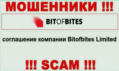 Юридическим лицом, владеющим internet мошенниками Bit Of Bites, является Bitofbites Limited