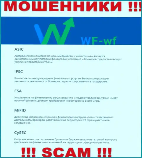 Жульническая контора WF-WF Com действует под покровительством кидал в лице CySEC