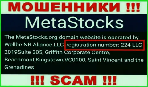 Номер регистрации организации MetaStocks - 224 LLC 2019