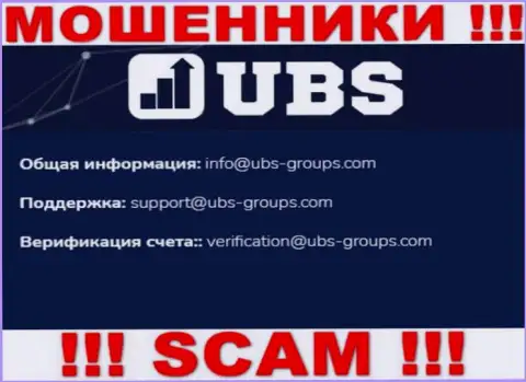 В контактной информации, на web-ресурсе мошенников UBS-Groups, размещена вот эта электронная почта