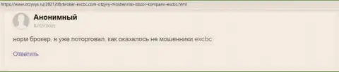 Портал otzyvys ru делится высказыванием биржевого игрока о компании EX Brokerc