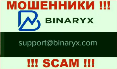 На онлайн-сервисе мошенников Binaryx расположен этот адрес электронной почты, на который писать сообщения очень рискованно !!!