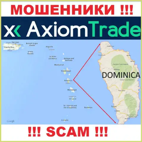 У себя на интернет-портале Axiom Trade указали, что они имеют регистрацию на территории - Commonwealth of Dominica