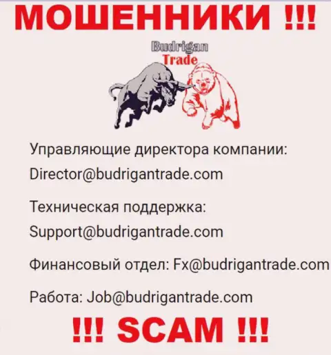 Не отправляйте сообщение на адрес электронного ящика BudriganTrade - это мошенники, которые присваивают финансовые вложения клиентов