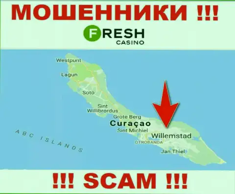 Curaçao - вот здесь, в офшоре, базируются internet-лохотронщики Фреш Казино