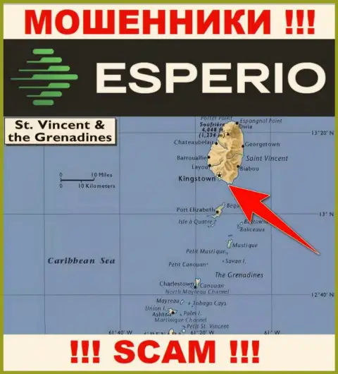 Офшорные internet-мошенники Esperio Org скрываются вот здесь - Kingstown, St. Vincent and the Grenadines