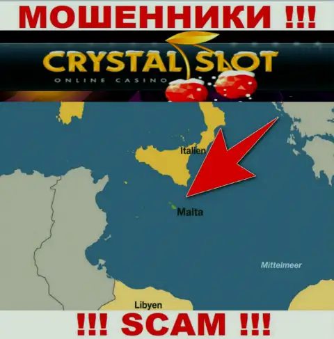 Malta - здесь, в офшорной зоне, базируются кидалы КристалСлот