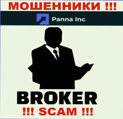 Брокер - конкретно в таком направлении предоставляют свои услуги интернет-мошенники Panna Inc