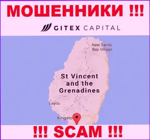 У себя на web-портале ГитексКапитал Про указали, что они имеют регистрацию на территории - St. Vincent and the Grenadines