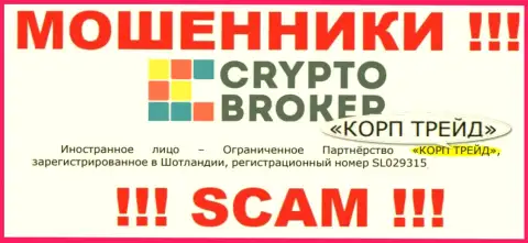 Информация о юридическом лице internet мошенников Крипто Брокер