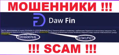 Номер лицензии DawFin Com, на их информационном сервисе, не сумеет помочь сохранить Ваши депозиты от грабежа