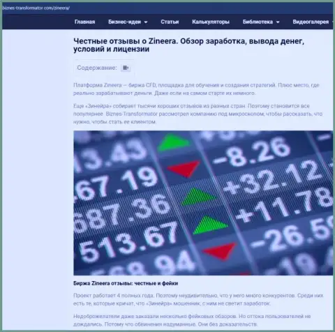Анализ условий для торгов биржевой площадки Зинеера Ком, размещенный на веб-сервисе Бизнес-Трансофрматор Ком