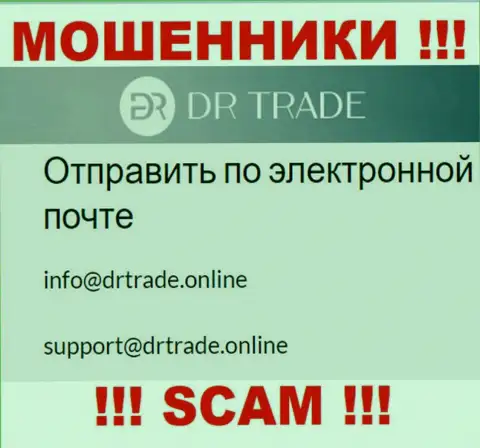 Не пишите сообщение на e-mail мошенников DR Trade, представленный у них на онлайн-ресурсе в разделе контактной информации - это довольно опасно