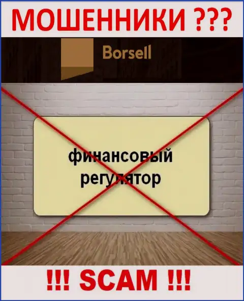 На веб-портале мошенников Borsell Ru Вы не отыщите информации об регуляторе, его просто НЕТ !!!