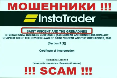 St. Vincent and the Grenadines - это место регистрации конторы ИнстаТрейдер, которое находится в оффшоре