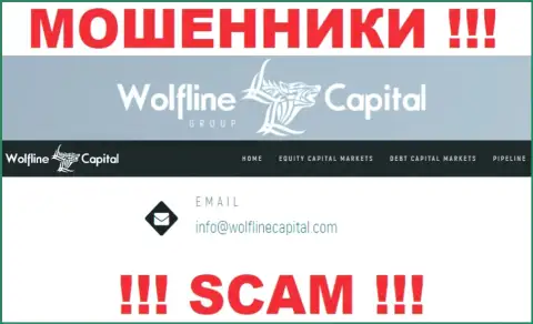 МОШЕННИКИ Wolfline Capital показали у себя на сайте e-mail компании - писать письмо весьма рискованно