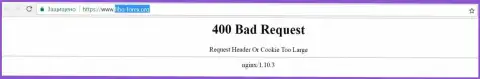 Официальный интернет-сайт forex брокера FIBO Group Ltd некоторое количество суток заблокирован и выдает - 400 Bad Request (неверный запрос)